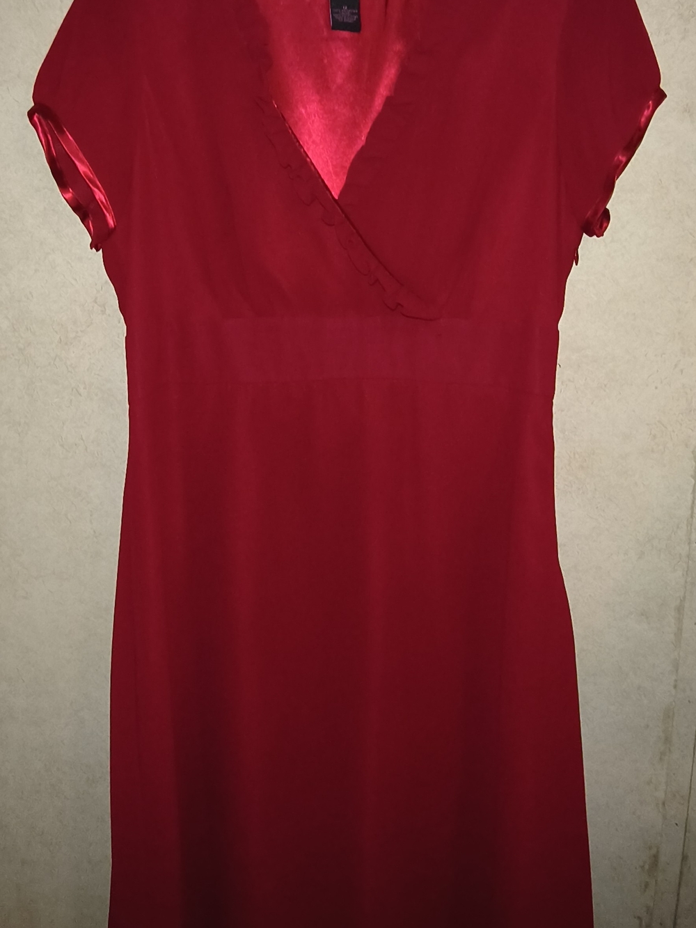 Robbie Bee Red Satin Wrap-Style Chemise